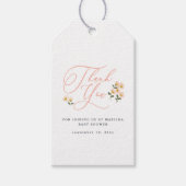 黒髪のママに赤ちゃんシャワー感謝していする ギフトタグ (正面)