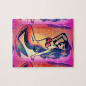 黒髪のマーメイド美しい ジグソーパズル (横)