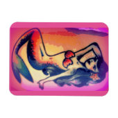 黒髪のマーメイド美しい マグネット (横)