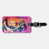 黒髪のマーメイド美しい ラゲッジタグ (正面横)