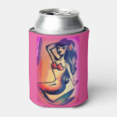 黒髪のマーメイド美しい 缶クーラー (缶正面)