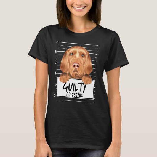 黒髪のヴィツラムグショット犯人の犬 Tシャツ (正面)