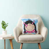 黒髪の三つ編み枕 クッション (椅子)