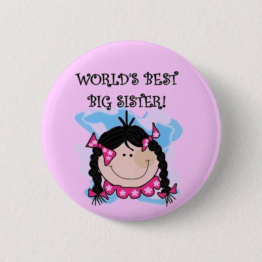 黒髪の世界で最も最高のな姉のTシャツ 缶バッジ (正面)