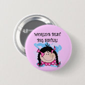 黒髪の世界で最も最高のな姉のTシャツ 缶バッジ (正面&裏面)