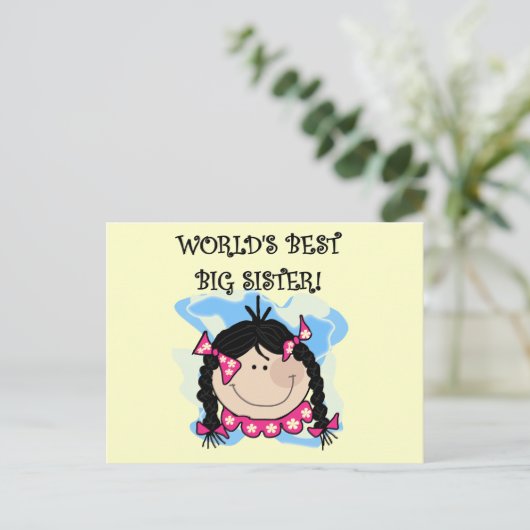 黒髪の世界最高の姉Tシャツ ポストカード (スタンド正面)