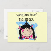 黒髪の世界最高の姉Tシャツ ポストカード (正面/裏面)