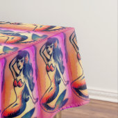 黒髪の人魚の美しい テーブルクロス (インサイチュ)