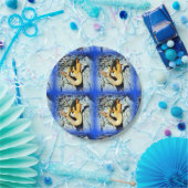 黒髪の人魚の青 ペーパープレート (パーティー)