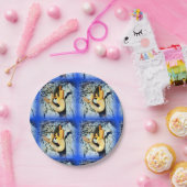 黒髪の人魚の青 ペーパープレート (パーティー)