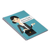 黒髪の可愛いビジネスイラストレーション ノートブック (右側)