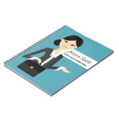 黒髪の可愛いビジネスイラストレーション ノートブック (左側)