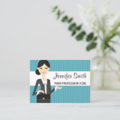 黒髪の可愛いビジネスイラストレーション 名刺 (スタンド正面)