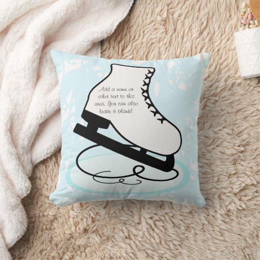 黒髪の女の子のフィギュアスケート選手の枕 クッション (ブランケット)