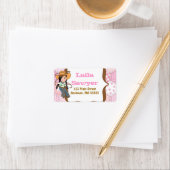 黒髪の女性のカーボーイ住所 シール (インサイチュ)