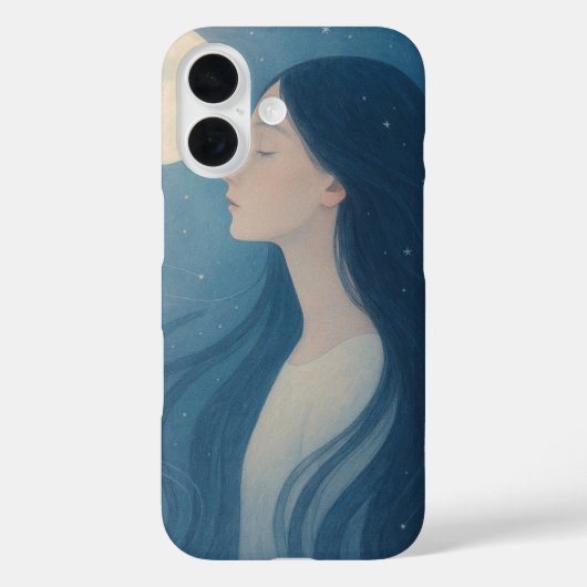 黒髪の女性のスマホケース | ミニマリスト フェミ Case-Mate iPhoneケース (裏面)