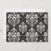 黒髪の少女の初めての聖体拝領用ダマスク生地の招待状 招待状 (裏面)