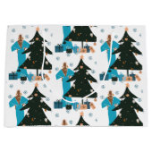 黒髪の少女 白髪のクリスマス ギフトバッグ (正面)