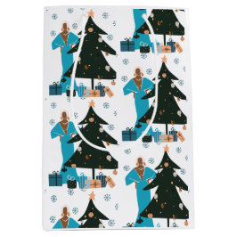 黒髪の少女 白髪  クリスマス ギフトバッグ