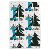 黒髪の少女 白髪  クリスマス ギフトバッグ (裏面)