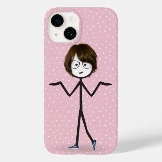 黒髪の棒人間女子 Case-Mate iPhoneケース (裏面)