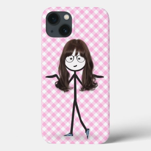 黒髪の棒人間女子 Case-Mate iPhoneケース (裏面)