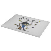 黒髪の男の子のロックスター カッティングボード (角)