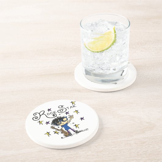 黒髪の男の子のロックスター コースター (側面)