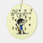 黒髪の男の子のロックスター セラミックオーナメント (左)