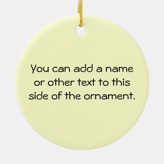 黒髪の男の子のロックスター セラミックオーナメント (裏面)