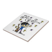 黒髪の男の子のロックスター タイル (側面)