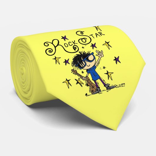 黒髪の男の子のロックスター ネクタイ (ロール)