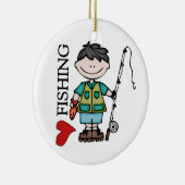 黒髪の男の子I愛魚釣り セラミックオーナメント (右)