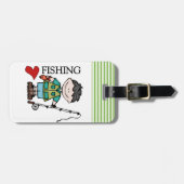 黒髪の男の子I愛魚釣り ラゲッジタグ (正面横)