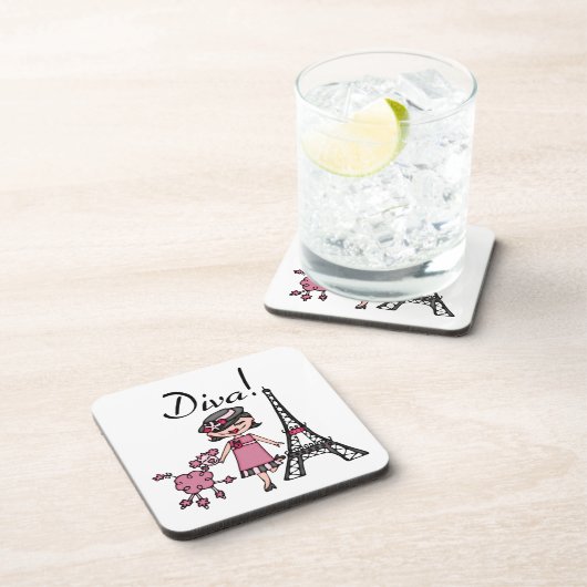 黒髪の花型女性歌手 コースター (右側)