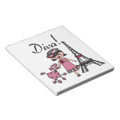 黒髪の花型女性歌手 ノートパッド (アングル)