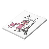 黒髪の花型女性歌手 ノートパッド (回転)