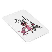 黒髪の花型女性歌手 マグネット (右側)