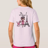 黒髪の花型女性歌手 Tシャツ (裏面)