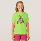 黒髪の花型女性歌手 Tシャツ (正面フル)