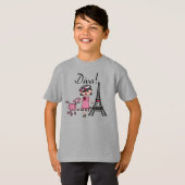 黒髪の花型女性歌手 Tシャツ (正面フル)