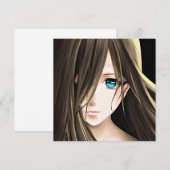 黒髪の青い目のアニメガール (正面/裏面)