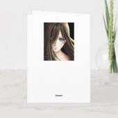 黒髪の青い目のアニメガール カード (裏面)