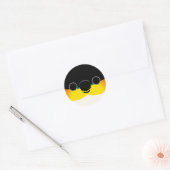 黒髪の顔 ラウンドシール (封筒)