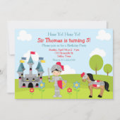 黒髪の騎士の誕生日パーティー招待状 招待状 (正面)