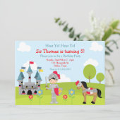 黒髪の騎士の誕生日パーティー招待状 招待状 (スタンド正面)