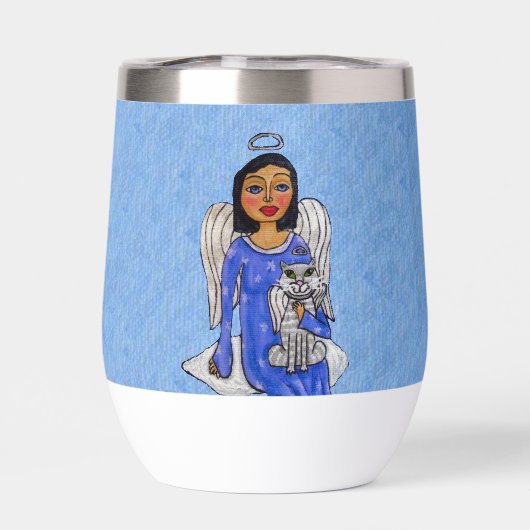 黒髪エンジェル青の瞳を雲に猫ブルー (背面)