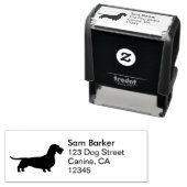 黒髪ダッシュンドドッグシルエット差出人住所 セルフインキングスタンプ (インサイチュ)