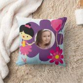 黒髪バレリーナ枕 クッション (ブランケット)