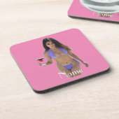 黒髪ビキニ美しいサンダー_コーブ コースター (左側)